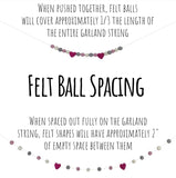 Felt Ball Garland- Navy Teal Peach Seafoam Gray White- Fall Autumn- Nursery Playroom
