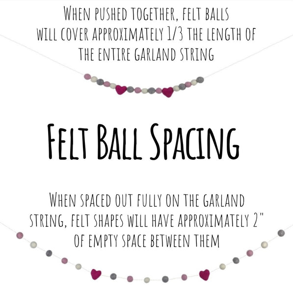 Fourth of July Felt Ball Garland- Navy Red, White & Blue