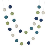 Blue & Green White Felt Ball Garland