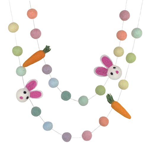 Bunny & Carrot Easter Garland- Pastel Rainbow