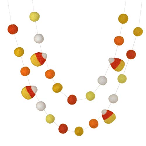 Candy Corn Felt Ball Garland- Oranges & Yellows
