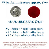 American Flag Hearts Garland- Red White & Blue