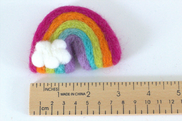 Rainbow & Cloud Felt Shapes- Bright Pink