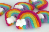 Rainbow & Cloud Felt Shapes- Bright Pink