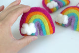 Rainbow & Cloud Felt Shapes- Bright Pink