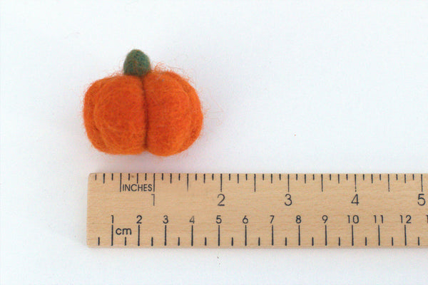 Felt Pumpkins- Fall Autumn Halloween Decor, DIY- 100% Wool Felt