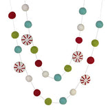Peppermint Felt Christmas Garland- Red, Turquoise, Green, White