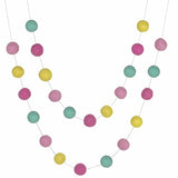 Felt Ball Garland- Pink, Turquoise, Yellow