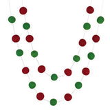 Christmas Felt Ball Garland- Red, Kelly Green