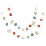 Felt Flower Daisy Garland- Earth Tones