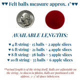Apple Slice & Felt Ball Garland- Rainbow