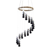 Spiral Felt Ball Mobile- Neutral Nursery- Black, Charcoal, Gray, White