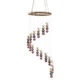 Spiral Felt Ball Mobile- Pink, Gray, Almond, White