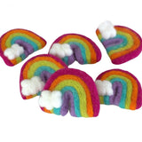 Rainbow & Cloud Felt Shapes- Bright Pink