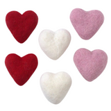 Felt Hearts- Red, Pink, White- SET of 3, 6 or 12 Valentine's Day DIY Craft Decor- 100% Wool- Eco friendly- Approx. 1.75" Tall Hearts