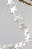 Spiral Felt Star Mobile- Neutral Nursery- White- Felt Ball Mobile