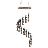 Spiral Felt Ball Mobile- Blue, Tan, Almond, Gray, White