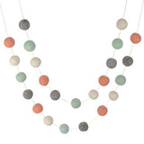 Felt Ball Garland- Peach, Seafoam