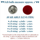 Fourth of July Felt Ball & Star Garland- Red, White, Royal Blue