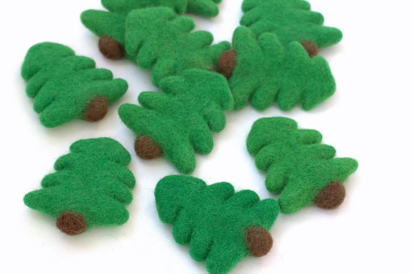 Christmas Tree Felted Shapes - Classic Christmas Green