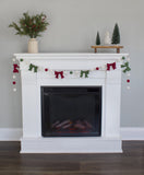 Burgundy, Forest Green Felt Bow Garland