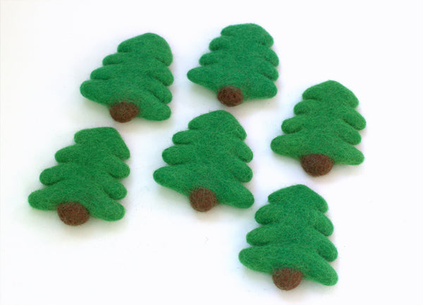Christmas Tree Felted Shapes - Classic Christmas Green