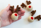 Reindeer Head Ornaments with Red Nose