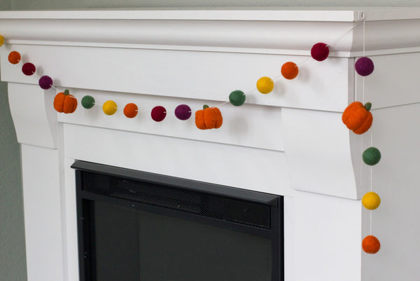 Felt Pumpkin Garland- Jewel Tones