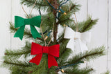 Red, Green & White Felt Bow Christmas Ornaments