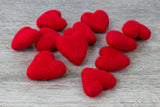 Valentine's Day Felt Hearts- Red