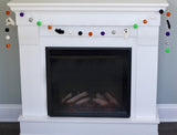 Ghost & Bat Halloween Garland- Purple, Green, Orange, Black- Dots & Swirls