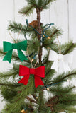 Red & Kelly Green Felt Bow Christmas Ornaments