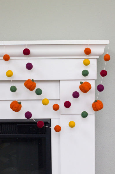 Felt Pumpkin Garland- Jewel Tones