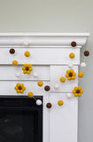 Felt Sunflower Garland - Yellow/Brown