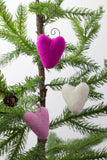 Valentine's Day Folk Heart Ornaments- Hot Pink, Baby Pink Off White