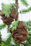 Felt Pine Cone Ornaments