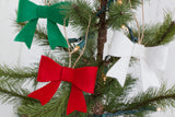 Red, Green & White Felt Bow Christmas Ornaments