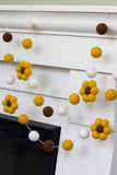 Felt Sunflower Garland - Yellow/Brown