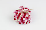 Valentine's Heart Felt Coasters- Set of 4 or 6- Red and Pink