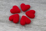 Valentine's Day Felt Hearts- Red