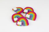 Rainbow & Cloud Felt Shapes- Bright Pink