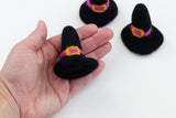Wool Felt Witch Hats - Pink & Orange Buckle