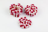 Valentine's Heart Felt Coasters- Set of 4 or 6- Red and Pink