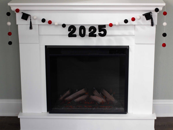 2025 Graduation Garland- Red, Black, White