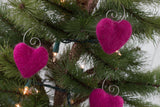 Valentine's Day Heart Ornaments- Berry Pink