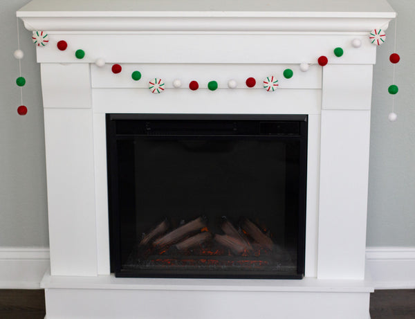 Peppermint Felt Christmas Garland- Red & Green Peppermints