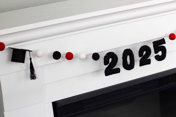 2025 Graduation Garland- Red, Black, White