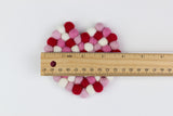 Valentine's Heart Felt Coasters- Set of 4 or 6- Red and Pink