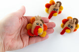 Thanksgiving Turkey Head Felted Shapes- Fall Autumn Garland Decor- 100% Wool Felt