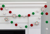 Peppermint Felt Christmas Garland- Red & Green Peppermints